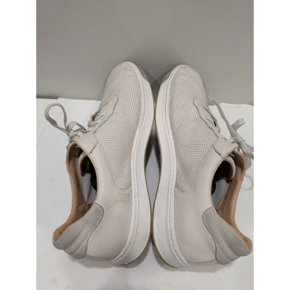 Johnston Murphy Daxton Sneakers Mens 13 White Leather U Throat Shoes Sheepskin